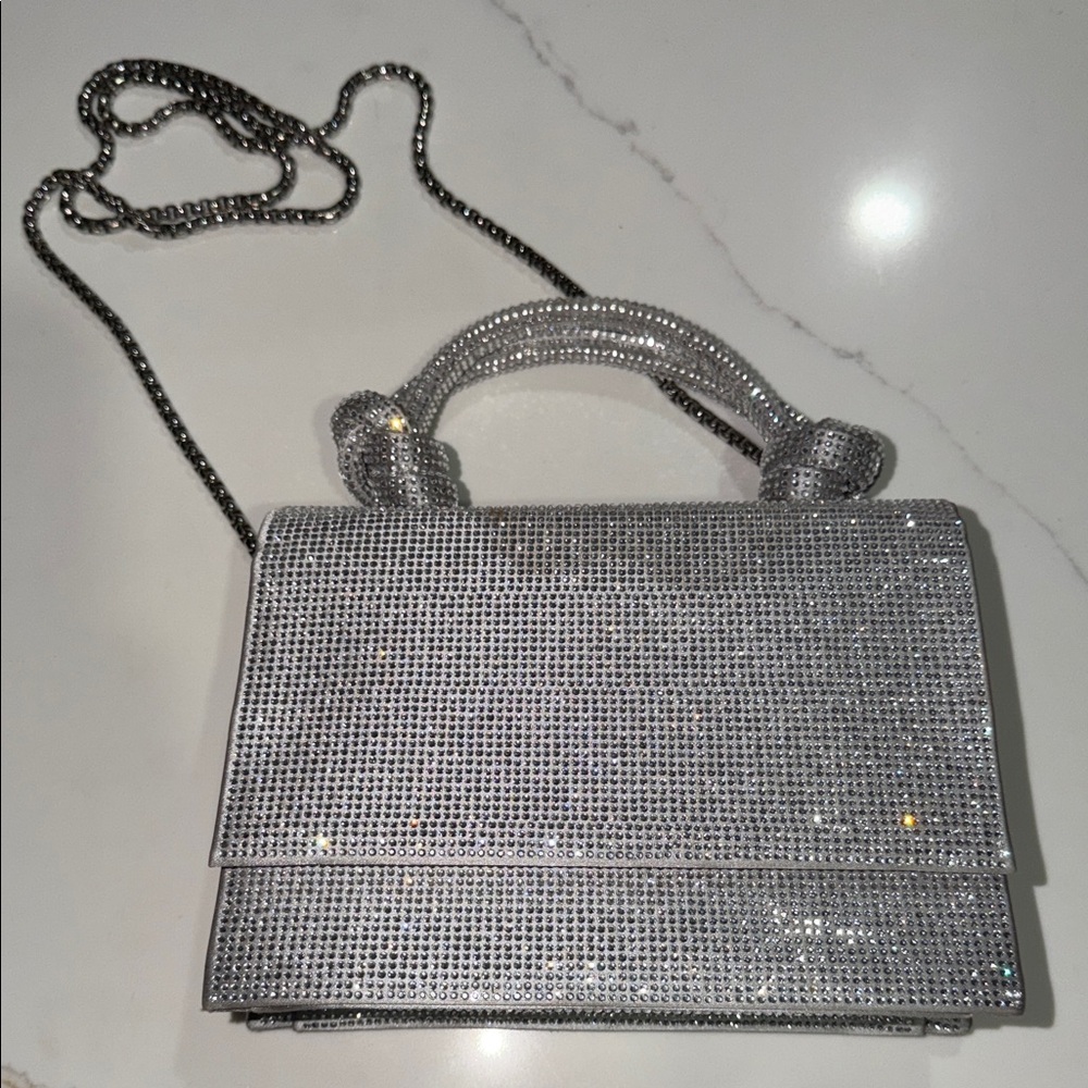 Zara Silver Sparkle Clutch